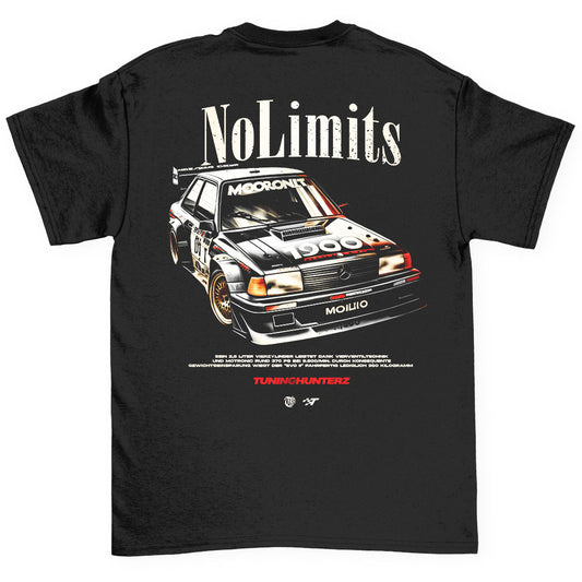 "190EVO x NO LIMITS Herren Shirt - Mercedes 190EVO DTM Motorsport Bekleidung bei tuninghunterZ - Auto & Tuning Bekleidung für Auto und Tuningfans"