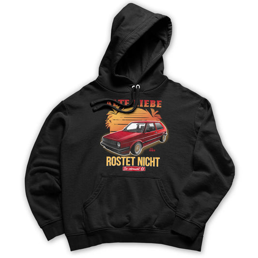 Alte Liebe rostet nicht  - Unisex Kapuzenpullover Hoodie - tuninghunterZ ist dein Onlineshop für Tuning-Bekleidung, Geschenke für Autofan oder Freund.