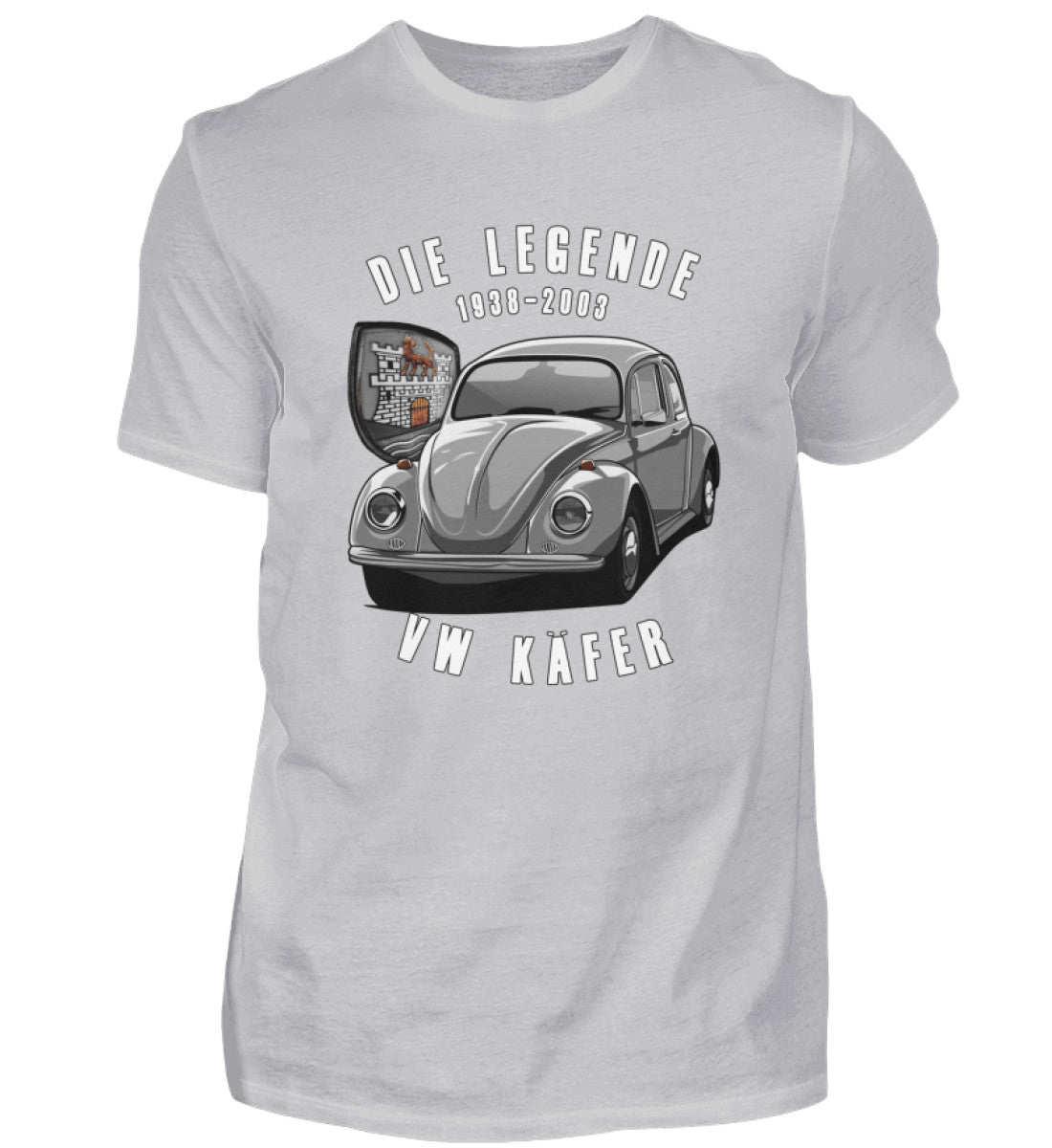 "VW Käfer T-Shirt von Tuninghunterz - Bekleidung für Auto und Tuningfans - Die Legende für Fans des Oldtimers in Grau (Meliert)-17