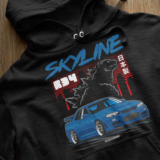 Skyline Godzilla R34 - Unisex Kapuzenpullover Hoodie