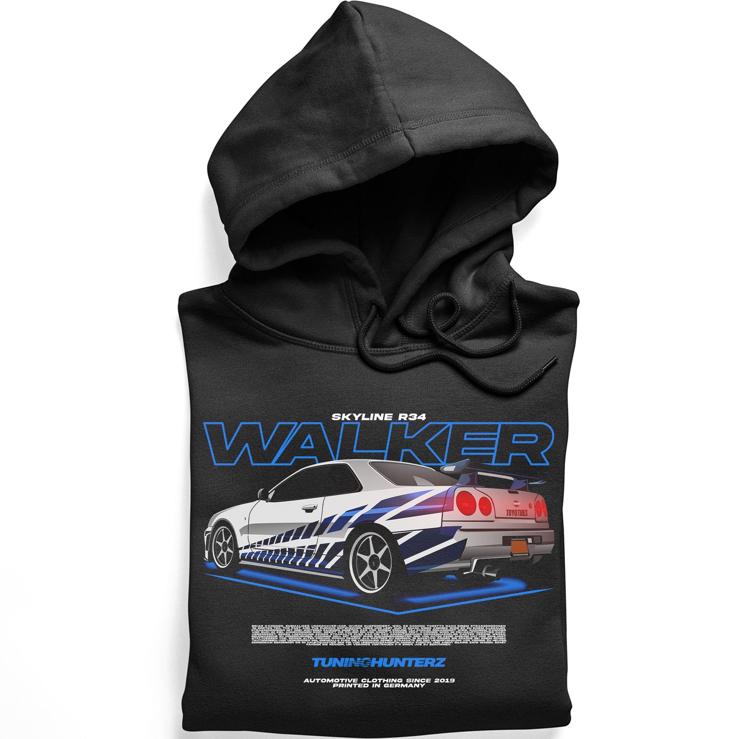 Title: "Exklusive JDM Tuning-Kollektion von Tuninghunterz - Nissan GTR R34 & Skyline Shirts, Hoodies und Aufkleber