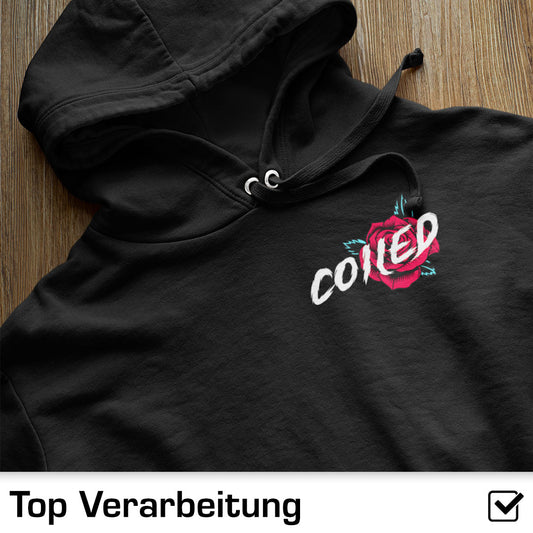 "Unisex Kapuzenpullover Hoodie mit JDM Backprint und Luftfahrwerk-Abbild von TuninghunterZ - Auto und Tuning Bekleidung für Auto und Tuningfans."
