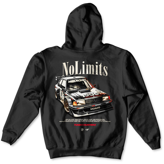 Unisex Kapuzenpullover Hoodie 190EVO x NO LIMITS (Backprint) von tuninghunterZ - Bekleidung für Auto und Tuningfans - Motorsport Bekleidung für Mercedes 190EVO DTM Fans.